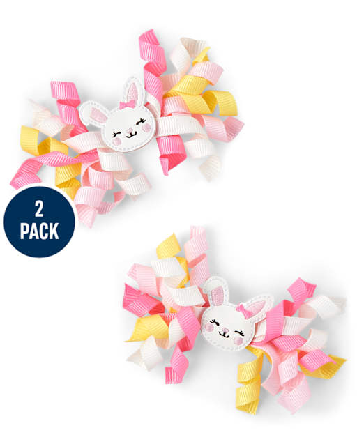 Girls Bunny Curly Hair Clips - Spring Celebrations - view 1