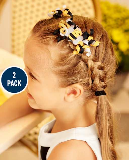 Girls Bee Curly Hair Clips - Busy Little Bee - view 1