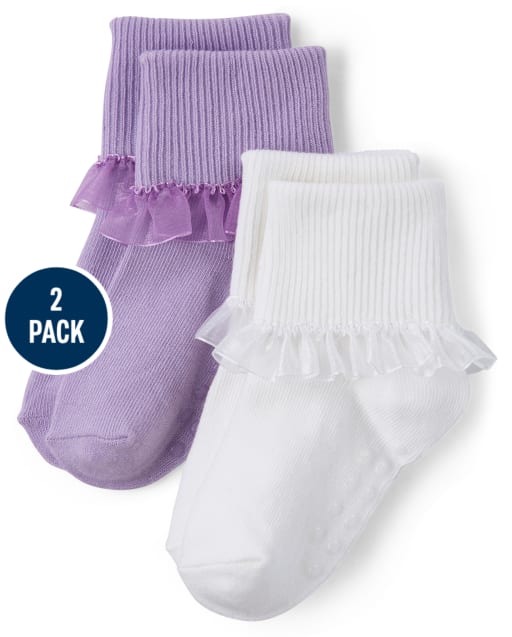 Girls Ruffle Socks 2-Pack - Spring Blooms