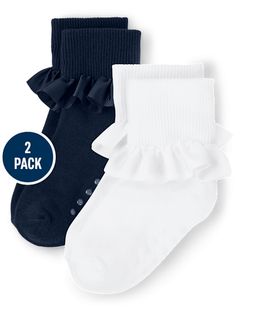 Pack de 2 calcetines con volantes para niña - Uniforme