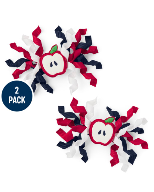 Girls Apple Curly Hair Clips - Head of the Class