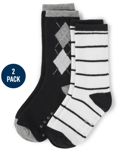 Boys Striped Crew Socks 2-Pack
