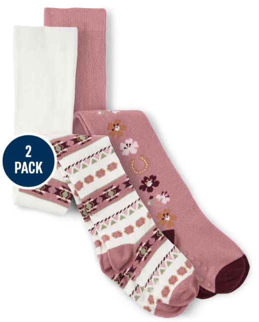 Girls Floral Tights 2-Pack - County Fair - view 1