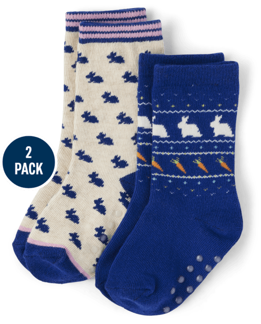 Boys Bunny Crew Socks 2-Pack - Spring Celebrations