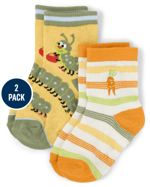 Boys Caterpillar Crew Socks 2-Pack - Little Sprout