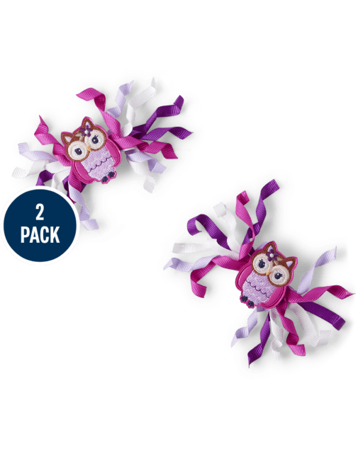 Girls Owl Curly Hair Clips 2-Pack - Magical Meadow