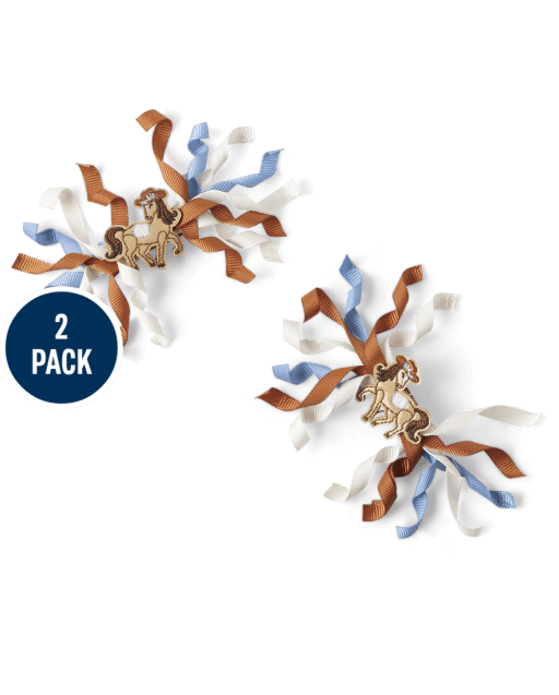 Girls Horse Curly Hair Clip 2-Pack - Montana Mountain
