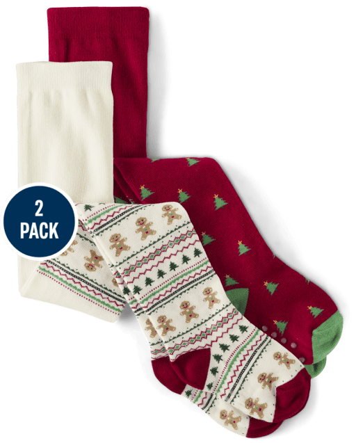 Lot de 2 collants de vacances pour filles - Cabane de Noël - lbl_product_image_view_1