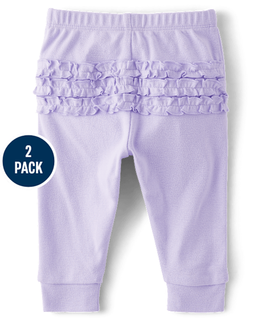 Baby Girls Floral Ruffle Leggings 2-Pack - view 2