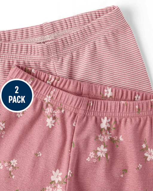 Baby Girls Floral Pants 2-Pack - view 2