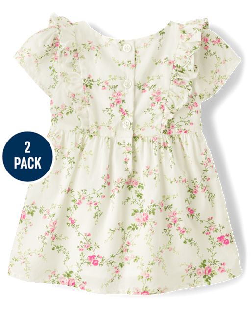 Baby Girls Floral Dress 2-Piece Outfit Set - view 2