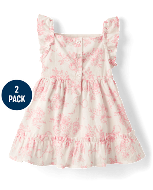 Baby Girls Floral Dress 2-Piece Outfit Set - view 2