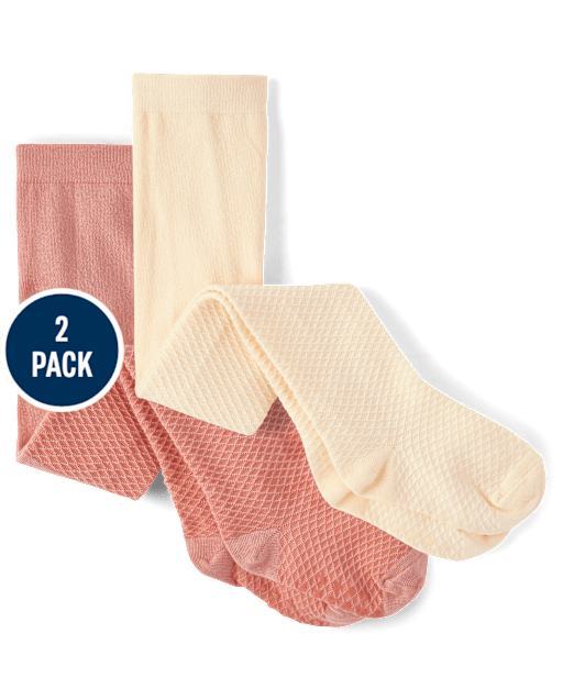 Girls Stitched Tights 2-Pack - Little Essentials