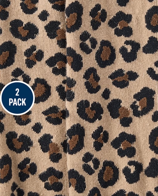 Girls Leopard Ribbed Tights 2-Pack - The Leopard Edit - view 2
