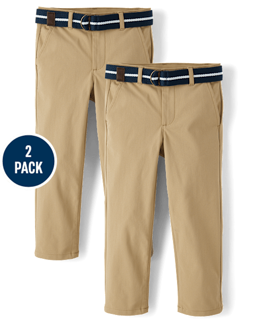 Boys Quick Dry Chino Pants 2-Pack - Uniform
