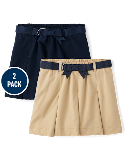Girls Quick Dry Pleated Skort 2-Pack - Uniform