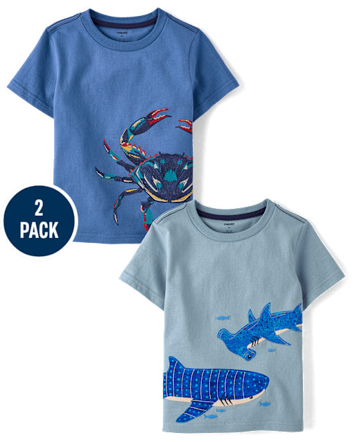 Boys Embroidered Sea Creature Top 2-Pack - Driftwood Bay - lbl_product_image_view_1