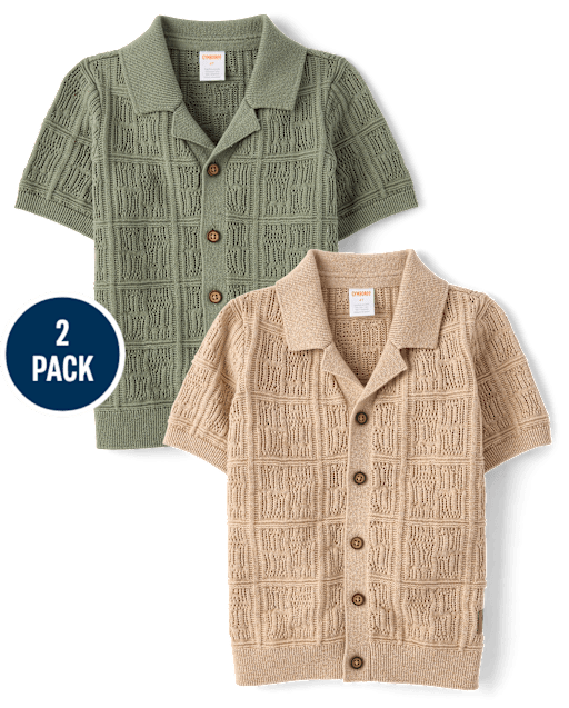 Boys Stitched Sweater Polo 2-Pack - Driftwood Bay - view 1