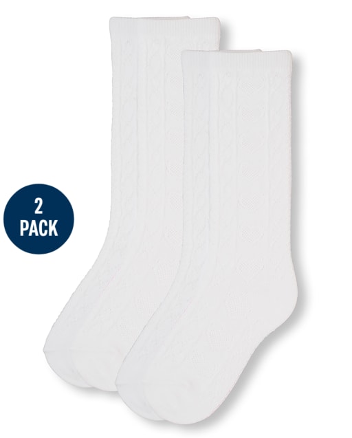 Lot de 2 paires de chaussettes d'uniforme pour filles