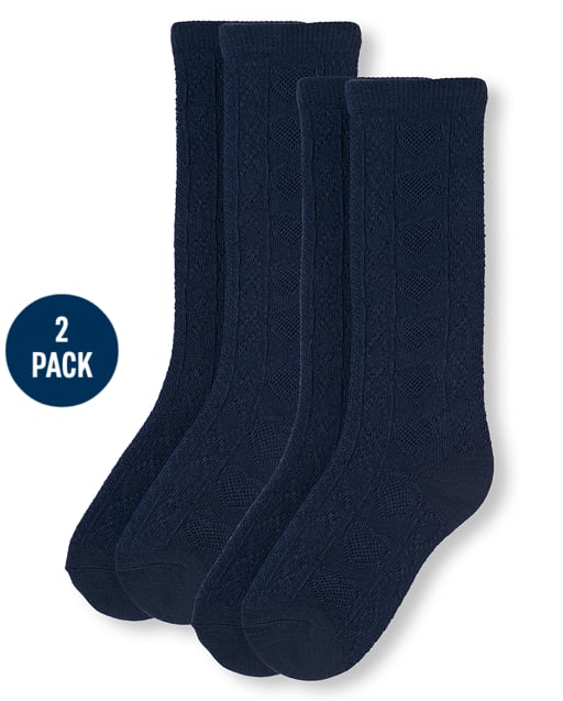 Girls Uniform Knee Socks 2-Pack