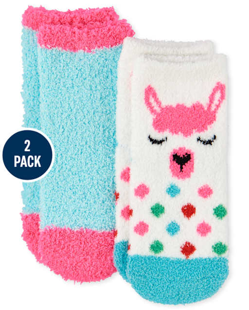 Paquete de 2 calcetines acogedores Llama para niñas pequeñas