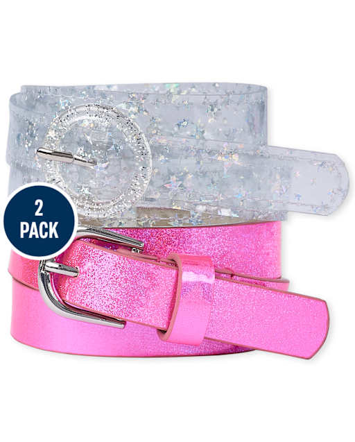 Girls Glitter Star Belt 2-Pack