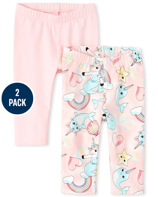Baby And Toddler Girls Capri Leggings 2-Pack