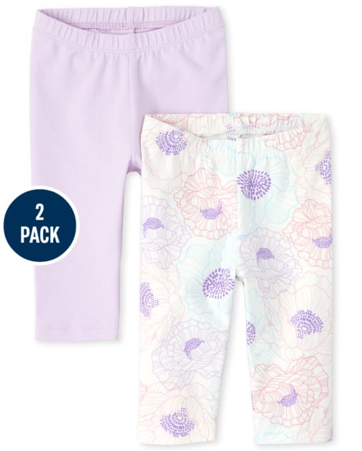 Baby And Toddler Girls Capri Leggings 2-Pack