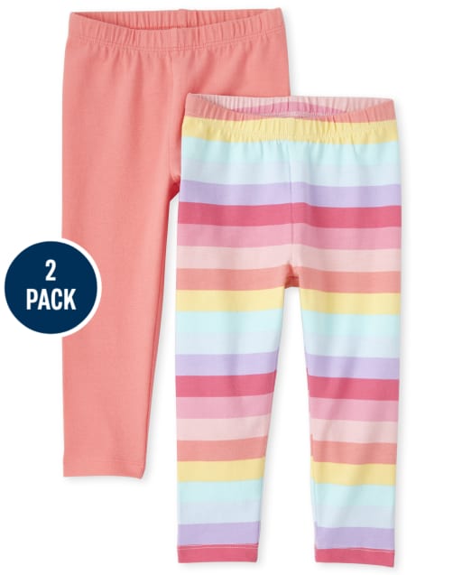 Pack de 2 leggings con estampado para bebés y niñas pequeñas