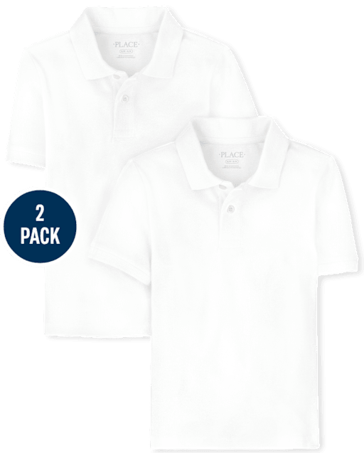 Boys Uniform Soft Jersey Polo 2-Pack
