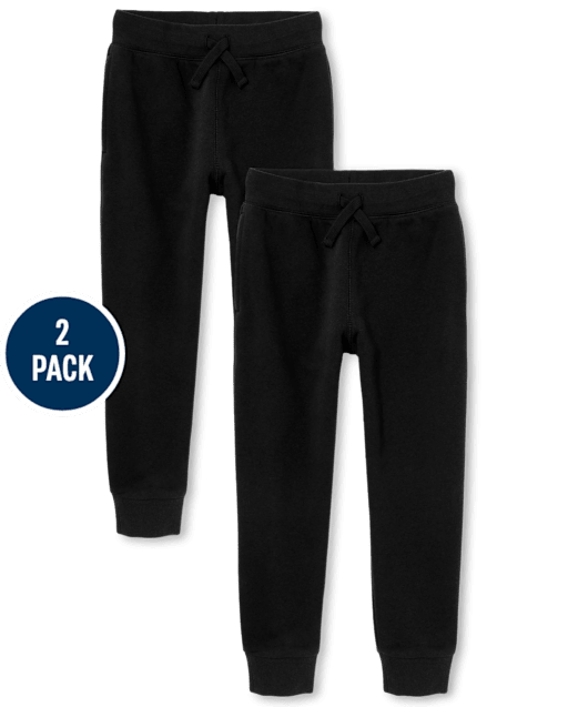 Kids Fleece Jogger Pants 2-Pack