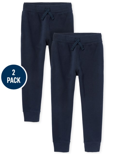 Paquete de 2 pantalones jogger de polar de uniforme para niños