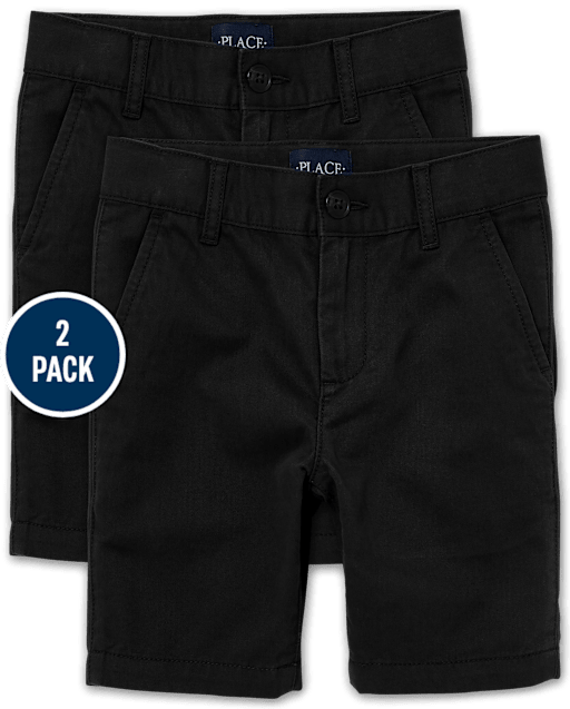 Boys Uniform Stretch Chino Shorts 2-Pack