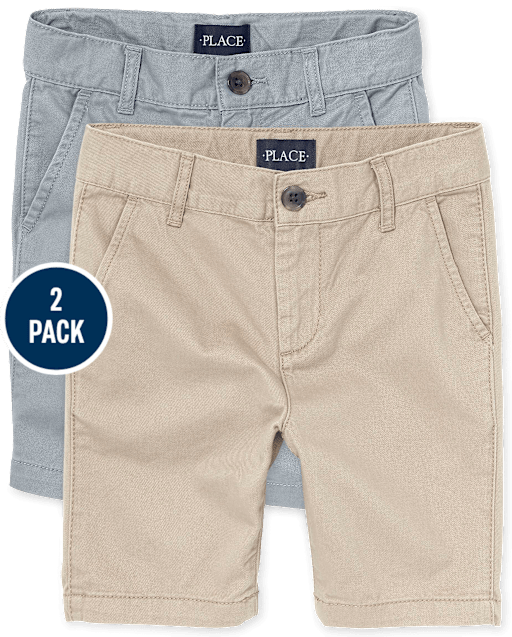 Boys Uniform Stretch Chino Shorts 2-Pack