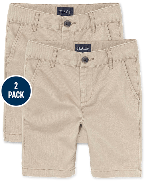 Boys Uniform Stretch Chino Shorts 2-Pack
