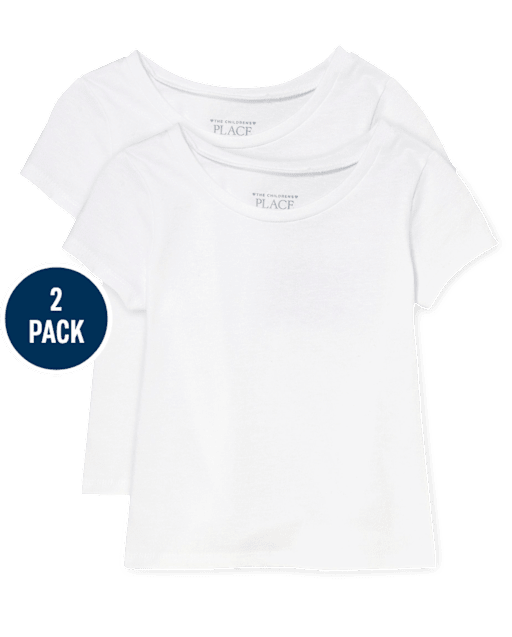 Lot de 2 t-shirts superposés uniformes pour bébé et toute-petite fille