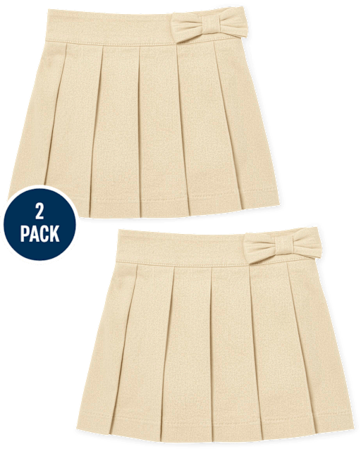Ensemble de 2 jupes-shorts plissées uniformes pour toute-petite fille