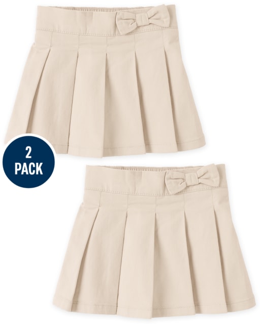 Toddler Girls Uniform Pleated Skort 2-Pack