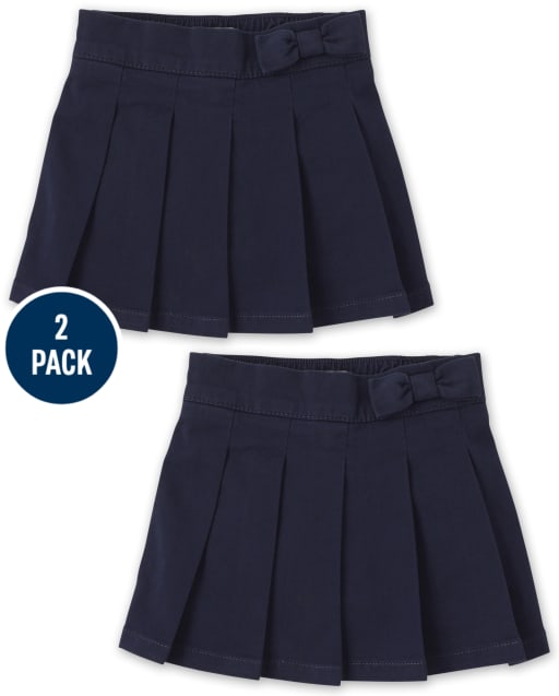 Toddler Girls Uniform Pleated Skort 2-Pack