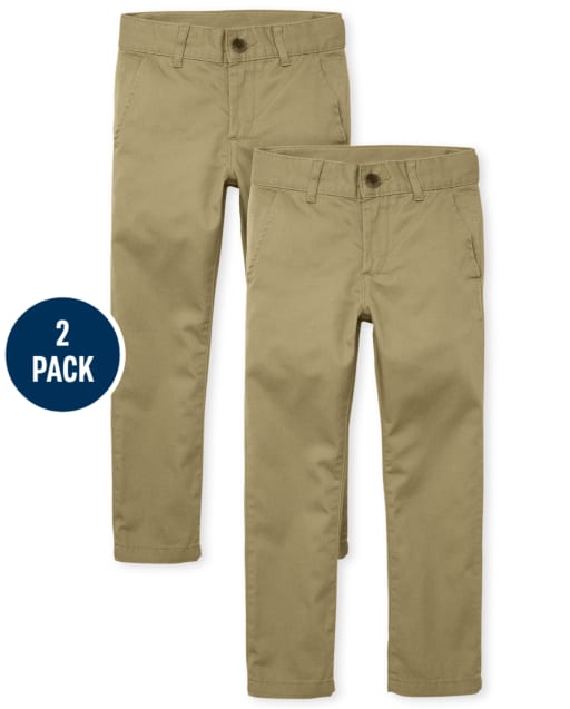 Lot de 2 pantalons chino skinny uniformes pour garçon