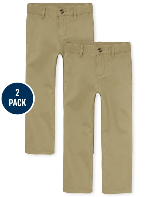 Lot de 2 pantalons chino droits uniformes pour garçon