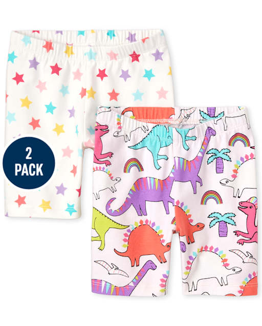 Lot de 2 shorts de vélo à imprimés mix and match pour petites filles