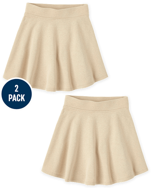 Girls Uniform French Terry Skort 2-Pack