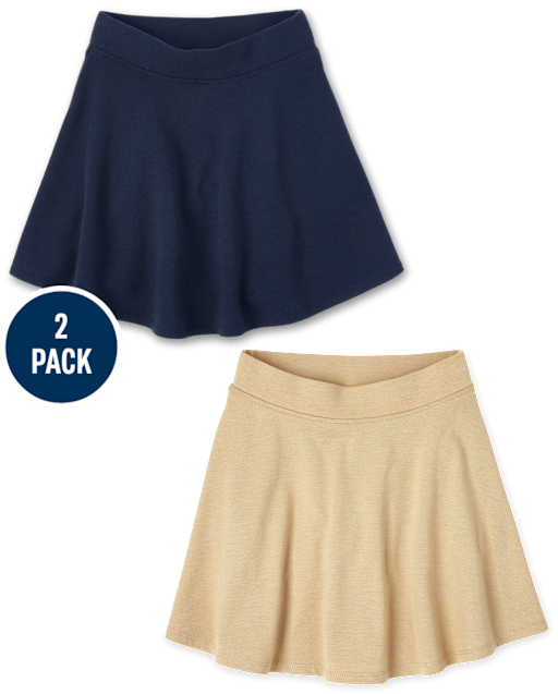 Girls Uniform French Terry Skort 2-Pack