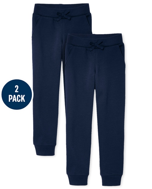 Girls Fleece Jogger Pants 2-Pack