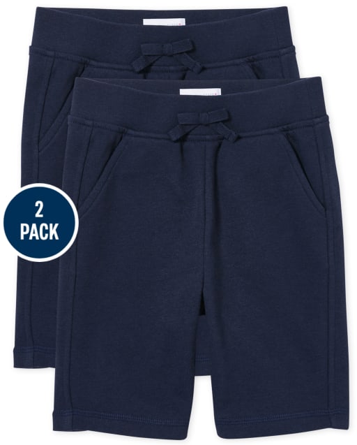Girls Uniform Active French Terry Shorts 2-Pack