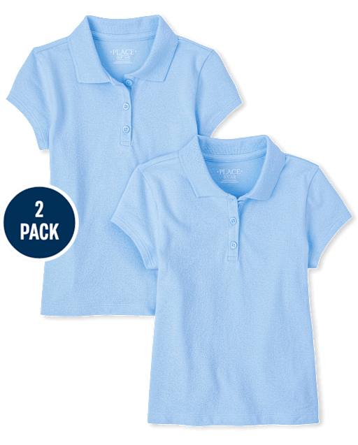Girls Uniform Pique Polo 2-Pack