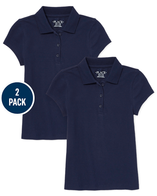 Girls Uniform Pique Polo 2-Pack