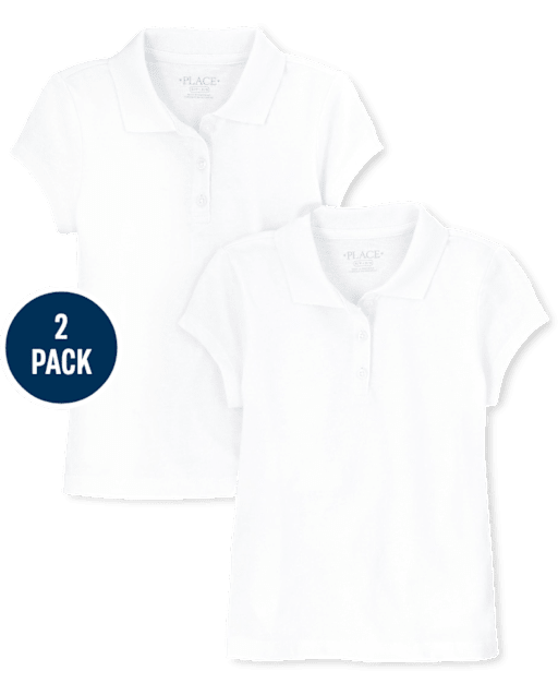 Girls Uniform Soft Jersey Polo 2-Pack