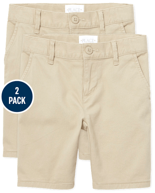 Girls Uniform Stretch Chino Shorts 2-Pack